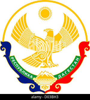 Blason de la République autonome du Daghestan russe. Banque D'Images