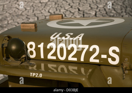 Fragment de l'automobile militaire de temps de 1941 Willys MB jeep de l'Armée US Banque D'Images