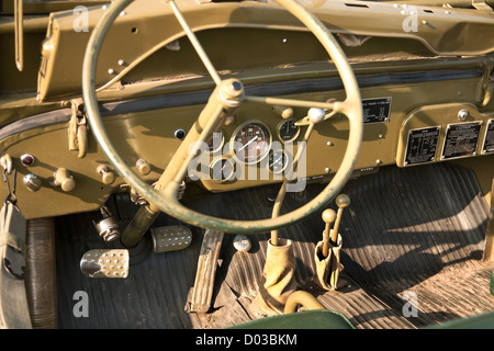 Fragment de l'automobile militaire de temps de 1941 Willys MB jeep de l'Armée US Banque D'Images
