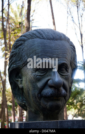 Buste en bronze d'Einstein sur Parque Mexique à Mexico DF Banque D'Images