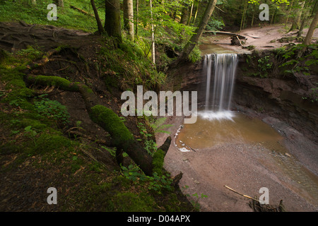 Hörschbash chute près de. Cette cascade de horse shoe falls cinq mètres et l'eau est comme un rideau Banque D'Images