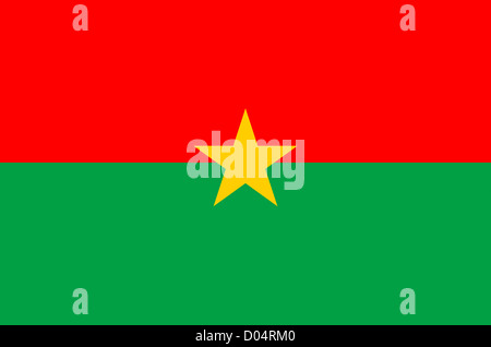 Drapeau national de la République du Burkina Faso. Banque D'Images