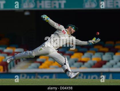 12.11.2012. Brisbane, Australie. BRISBANE, AUSTRALIE Matthew Wade en action lors de la dernière journée de premier test match entre l'Australie et l'Afrique du Sud à la Gabba le 12 novembre 2012 à Brisbane, Australie. Banque D'Images