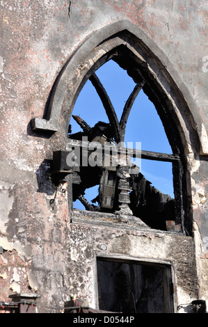 L'église incendiée, Nassau, Bahamas Banque D'Images