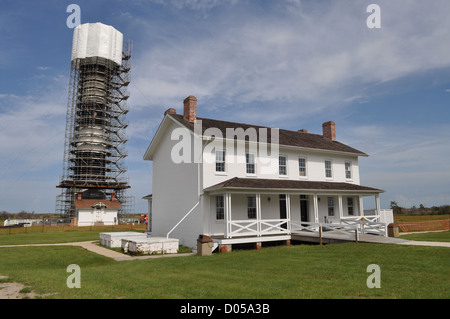 Restauration de l'Bodie Island Lighthouse. Banque D'Images