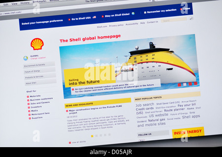 Site web de Shell Global Banque D'Images