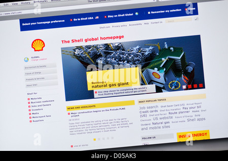 Site web de Shell Global Banque D'Images