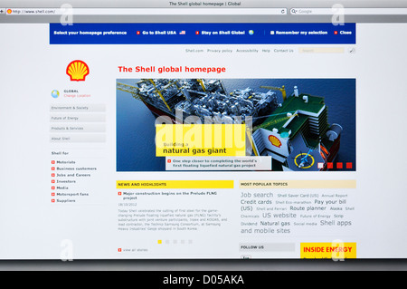 Site web de Shell Global Banque D'Images