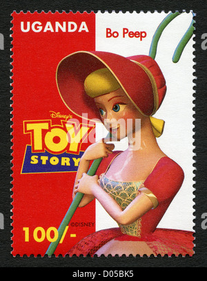 Timbre-poste de représentant de l'Ouganda de personnages de dessins animés de Disney - Toy Story Banque D'Images