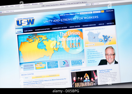 Site web United Steel Workers Banque D'Images