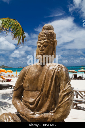 Plage de la Baie Orientale à Saint Martin Banque D'Images