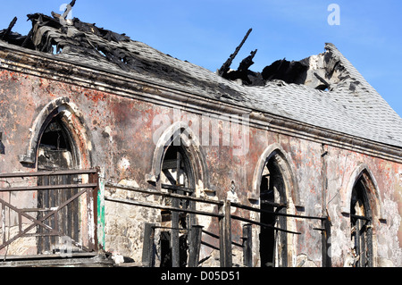 L'église incendiée, Nassau, Bahamas Banque D'Images