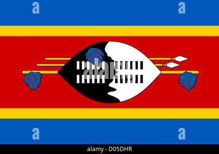 Drapeau du Royaume du Swaziland. Banque D'Images