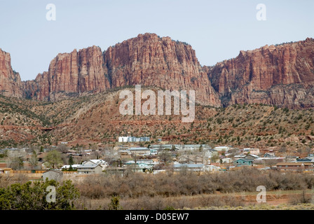 Le fondamentaliste villages de Colorado City, Arizona et Hildale, Utah. Banque D'Images
