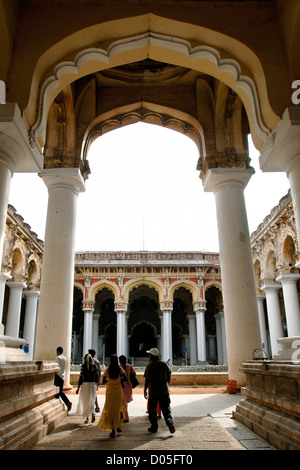 Le Palais Thirumalai Nayak de Madurai, Tamil Nadu, Inde. Banque D'Images