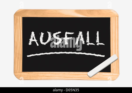 Photo détail d'un tableau sur l'inscription allemande, perte de craie blanche se trouve dans un coin Banque D'Images