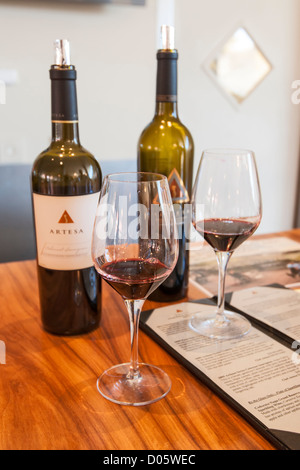 Dégustation de vin dans la région de Napa Vallery, en Californie. Banque D'Images