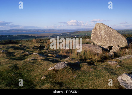 Arthur's Stone chambre funéraire Néolithique au coucher du soleil la Péninsule de Gower Swansea County South Wales UK Banque D'Images