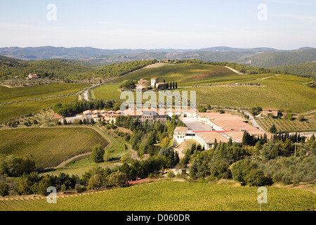 L'Europe, Italie, Toscane, Chianti, vue depuis le Château de Brolio Banque D'Images