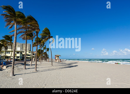 Plage à Hollywood, près de Fort Lauderdale, comté de Broward, Gold Coast, Florida, USA Banque D'Images