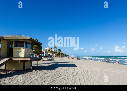 Plage à Hollywood, près de Fort Lauderdale, comté de Broward, Gold Coast, Florida, USA Banque D'Images