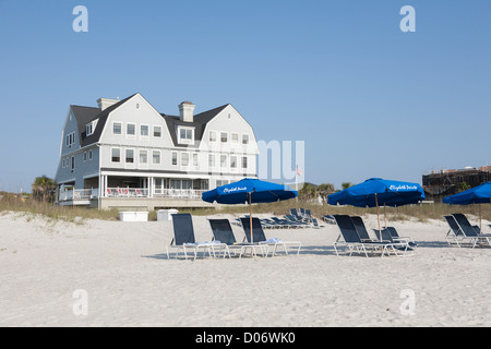 Ligne de plage de l'eau à Elizabeth Pointe Lodge Resort Hôtel à Amelia Island, Floride Banque D'Images