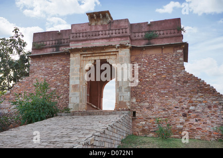 Ruines du palais, Chittorgarh, Rajasthan, Inde. Banque D'Images