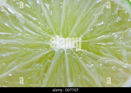 Tranche de citron vert juteux frais en libre Banque D'Images