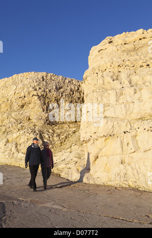 Seaford Head falaises de craie blanche East Sussex England UK GO Banque D'Images