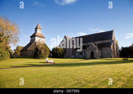 St Marys church Pembridge, un bâtiment du xive siècle avec un clocher séparé, Herefordshire UK Banque D'Images