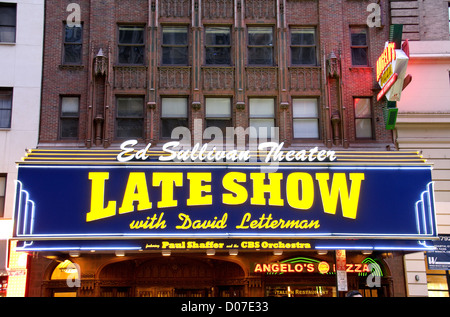 Le Ed Sullivan Theater, monument historique, la maison du Late Show with David Letterman, Manhattan, New York City, USA Banque D'Images