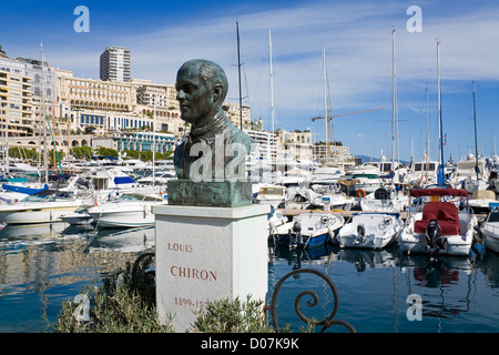 Buste de Luis Chiron La Condamine,Monaco,Monte Carlo,Europe Banque D'Images