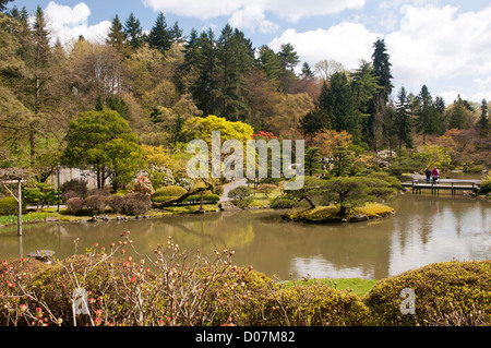 USA, Seattle, WA. Les Jardins Japonais part de Washington Park Arboretum. 3. 5 hectares conçu par Juki en 1960 de l'IIDA Banque D'Images