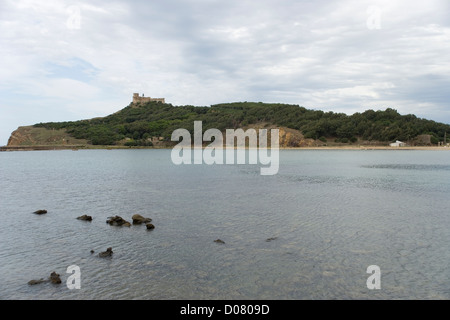 La ville de Tabarka et le fort génois sur la côte des Barbaresques, au nord-ouest de la Tunisie Banque D'Images