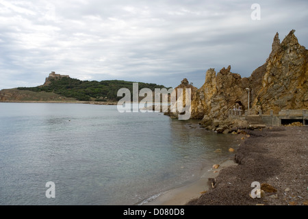 La ville de Tabarka et le fort génois sur la côte des Barbaresques, au nord-ouest de la Tunisie Banque D'Images