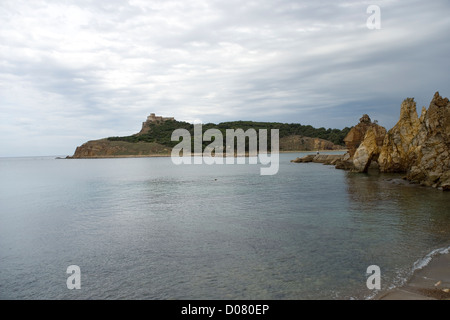 La ville de Tabarka et le fort génois sur la côte des Barbaresques, au nord-ouest de la Tunisie Banque D'Images