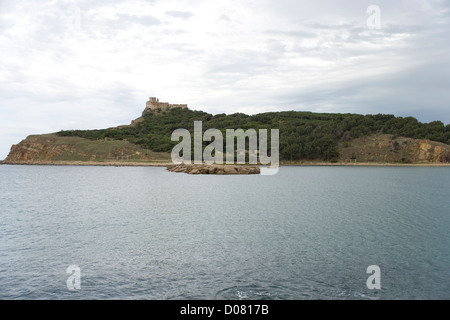 La ville de Tabarka et le fort génois sur la côte des Barbaresques, au nord-ouest de la Tunisie Banque D'Images