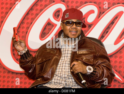 Twista WGCI-air sur la personnalité, Jamal Smallz, entrevues Twista sur nouvelle version, 'The Perfect Storm' au salon Coca Cola Banque D'Images