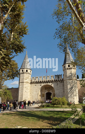 La porte impériale du palais de Topkapi à Sultan Ahmet, Fatih, Istanbul, Turquie. Banque D'Images