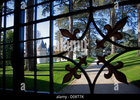 Détail de la portes STABLES AU CHÂTEAU DE CHAUMONT-SUR-LOIRE Loir-et-cher (41) FRANCE Banque D'Images