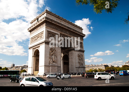 Vue sur l'Arc de Triomphe, Paris, France Banque D'Images