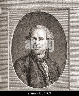 Jean-Baptiste le Rond d'Alembert, 1717 -1783. Mathématicien et philosophe français. Banque D'Images
