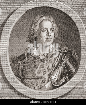 Maurice de Saxe, 1696 -1750. L'allemand en français. Prévôt et plus tard aussi le Maréchal Général de France. Banque D'Images