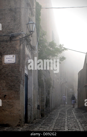 Petite RUE DE LA BRUME Palerme Sicile Italie Banque D'Images