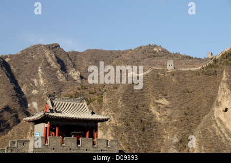 La Chine, la Province de Ji, Tianjin. La Grande Muraille de Chine, à Huangyaguan, Qi dynastie (550 - 557). Banque D'Images