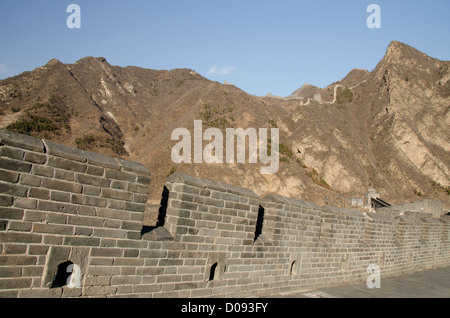 La Chine, la Province de Ji, Tianjin. La Grande Muraille de Chine, à Huangyaguan, Qi dynastie (550 - 557). Banque D'Images