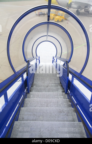 Vue de la rampe d'escalier de l'avion Banque D'Images