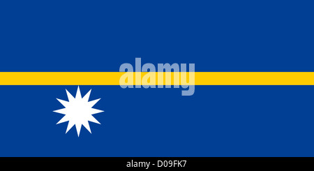 Drapeau de la République de Nauru. Banque D'Images