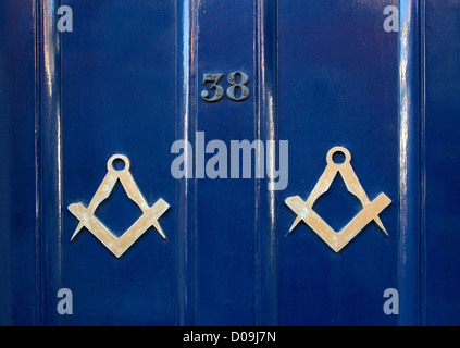 Porte d'entrée du temple maçonnique Franc-maçon de la Franc-maçonnerie en Angleterre Canterbury Banque D'Images