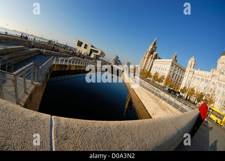 Pier Head, site du patrimoine mondial de l'UNESCO qui abrite certains des plus beaux Liverpools architecture Banque D'Images